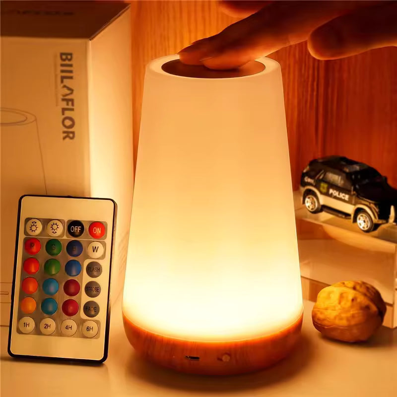 RGB Rechargeable LED Night Light Touch & Remote Control