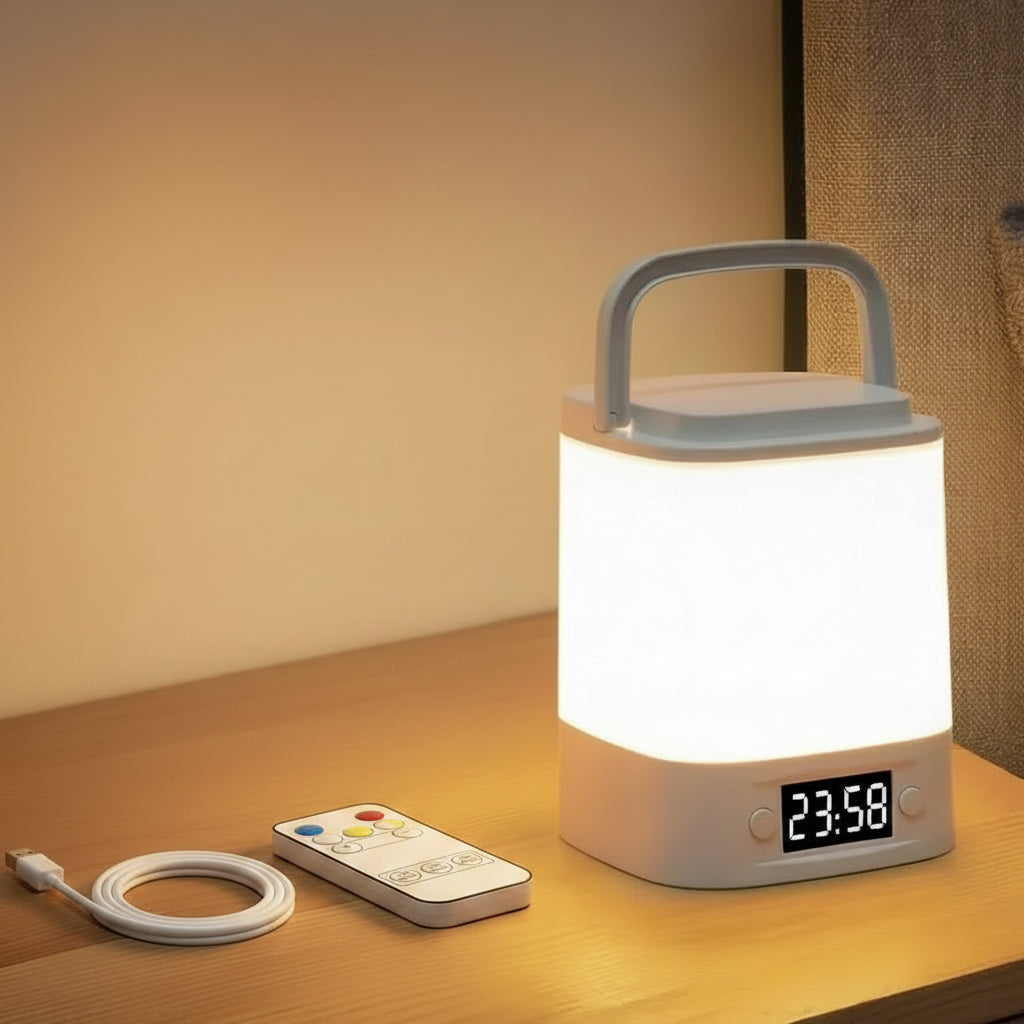 Rechargeable LED Night Light with Time Display