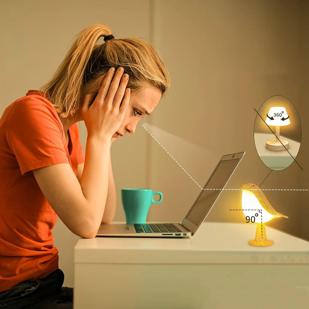 Rechargeable LED Bird Table Lamp 3-Level Dimming