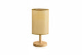LED Bedside Table Lamp With Fabric Shade and Wood Base.