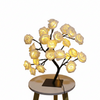 USB LED Rose Flower Tree Table Lamp White 33cm