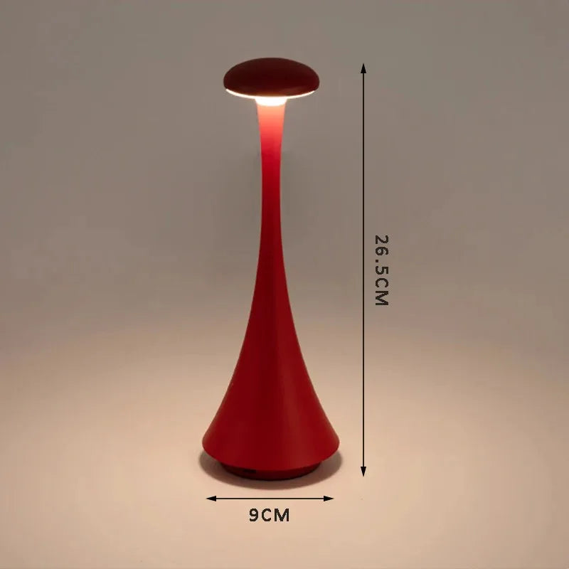 USB-C Rechargeable Mushroom Table Lamp with Touch Dimming