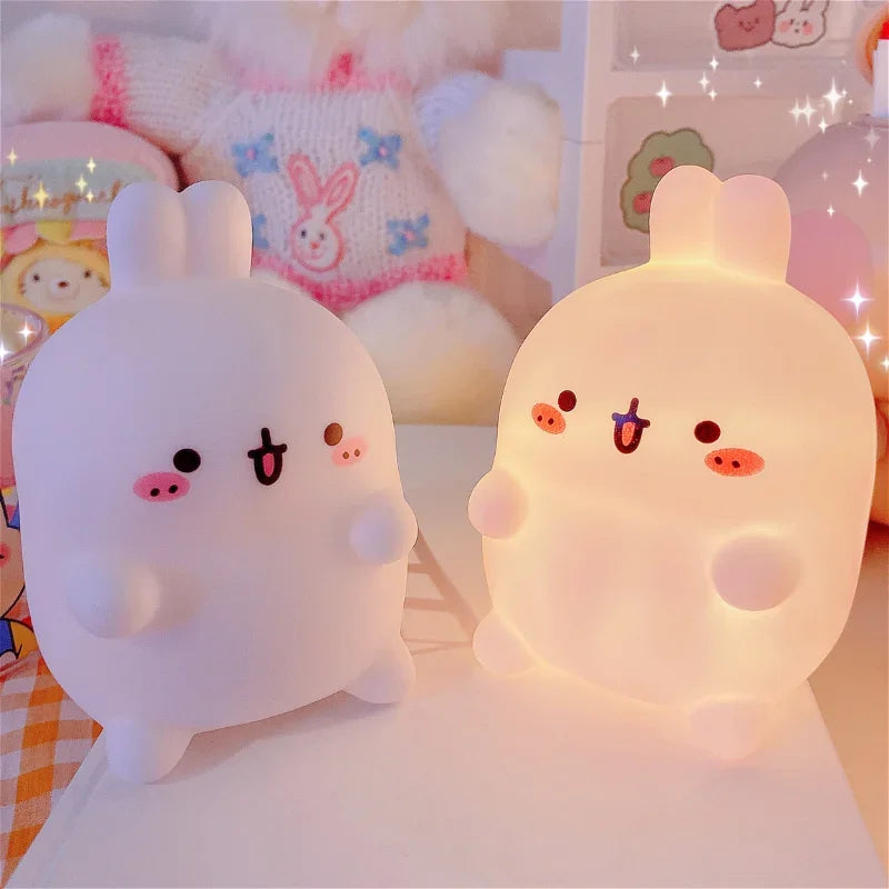 Rabbit LED Night Light Battery Powered Table Lamp for Bedroom Decor