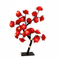 USB LED Rose Flower Tree Table Lamp White 33cm