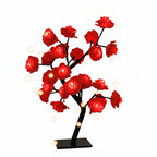USB LED Rose Flower Tree Table Lamp White 33cm