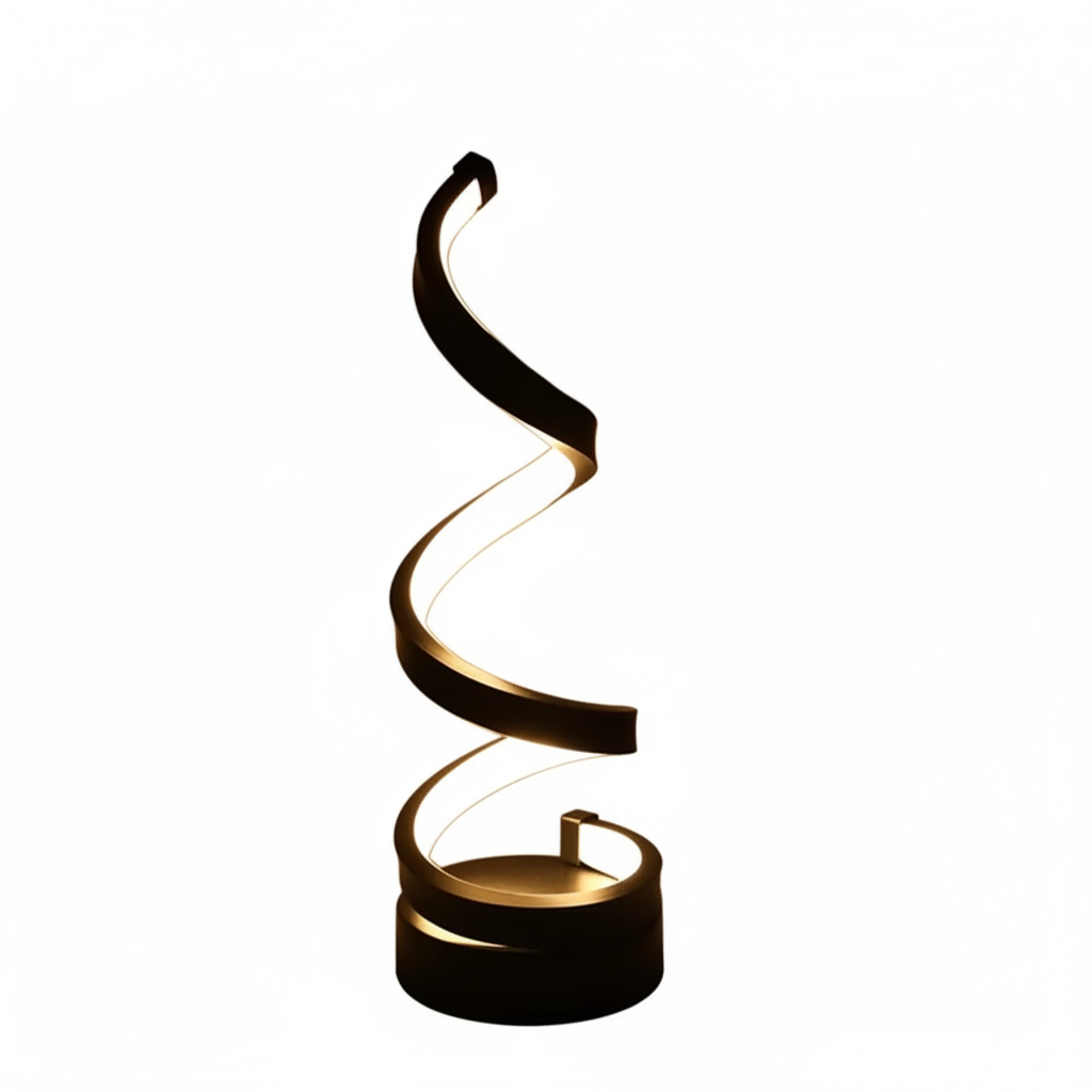 Spiral LED Table Lamp With Dimmable Brightness