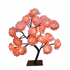 USB LED Rose Flower Tree Table Lamp White 33cm