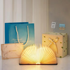 Foldable LED wooden Book Lamp USB Rechargeable