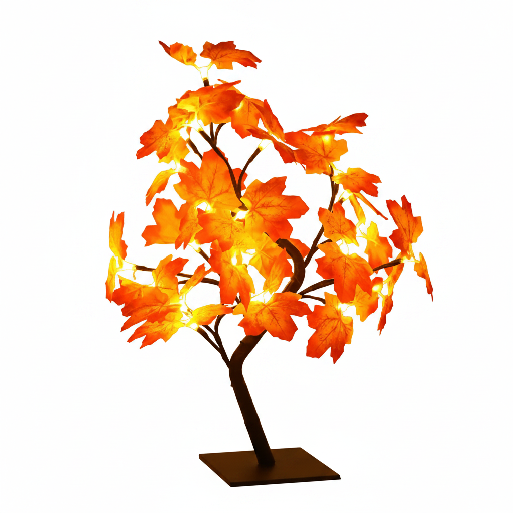 USB LED Rose Flower Tree Table Lamp White 33cm