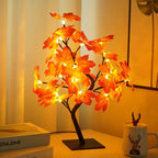 USB LED Rose Flower Tree Table Lamp White 33cm